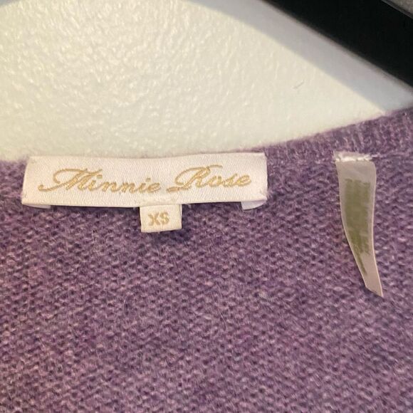 Minnie Rose Purple Cashmere Open Duster w/ Hoodie Size XS - Picture 3 of 5